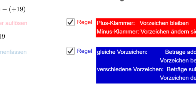 Addieren und Subtrahieren ganzer Zahlen (Ma 7)