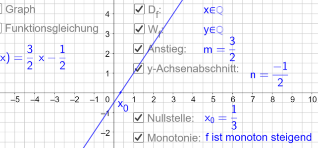 Eigenschaften linearer Funktionen (Ma 8)