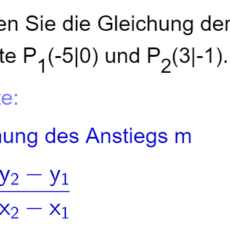 Geradengleichung aus zwei Punkten berechnen (Ma 8)