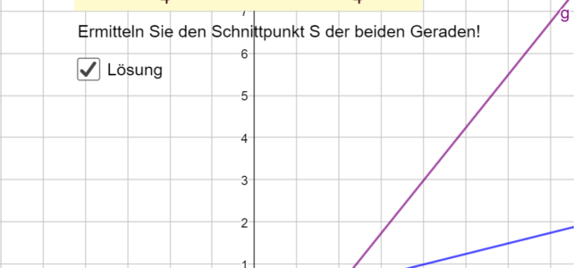 Schnittpunkt zweier Geraden ermitteln (Ma 8)