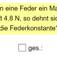 Musteraufgaben Hookesches Gesetz (Ph 7)