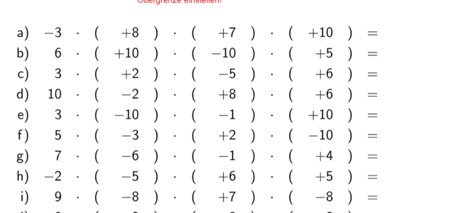 Ü Multiplikation mehrerer ganzer Zahlen (Ma 7)