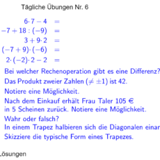 Tägliche Übungen (Ma 7)