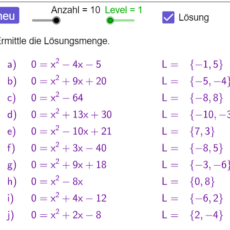 Quadratische Gleichungen (Ma 9, KV)