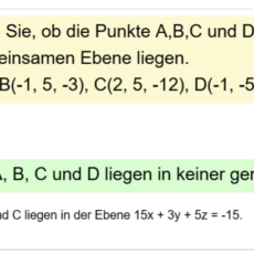 Ü Vier Punkte in gemeinsamer Ebene? (Ma 13)
