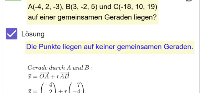 Ü Drei Punkte auf gemeinsamer Gerade? (Ma 13)