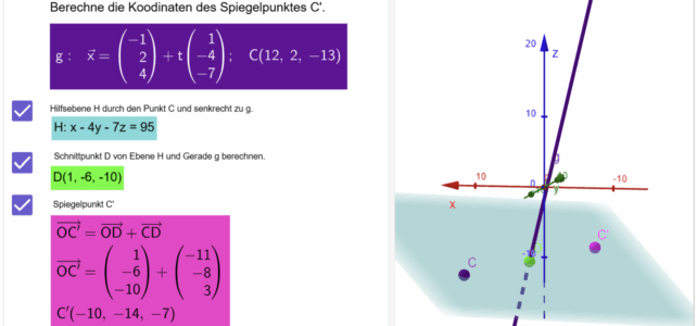 Ü Punkt einer Geraden spiegeln (Ma 13)