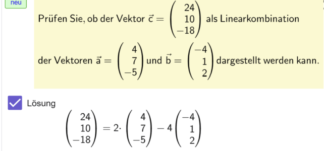 Linearkombination (Ma 13)