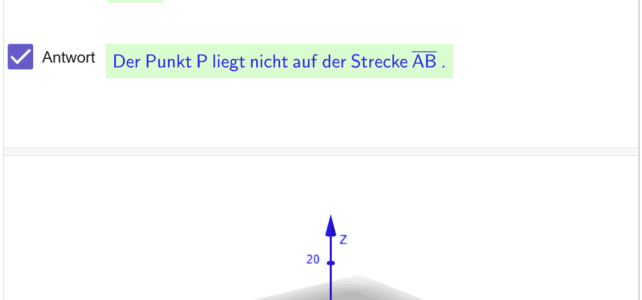 Punkt der Strecke oder der Geraden? (Ma 13)