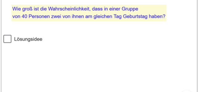 Das Geburtstagsproblem (Ma 10)